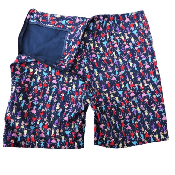 Vintage Esprit Cotton Spandex Shorts Novelty Stick Women Side Zip 3 4 - Picture 3 of 7